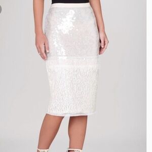 BCBGMAXAZRIA Cristal Mixed Sequin Pencil Skirt